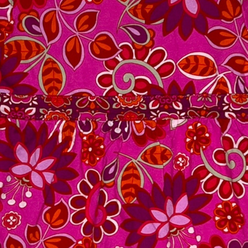 Hanna Andersson Shirt Girl 4 100 Pink Retro Floral Babydoll Ruffle Boho Bohemian - Picture 4 of 7